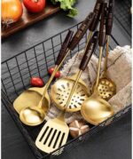 Kitchen Utensils Set，Cooking Utensils Gadgets Spoons for Cooking Spatulas 304 Stainless Steel Cooking Utensils Spatulas Spoons Kitchen Tools 6 Pieces Sets - Image 2