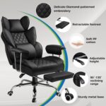GTPLAYER Gaming Chair,Office Chair with Pocket Spring Lumbar Support, Ergonomic Comfortable Wide Office Desk Computer Chair with Outward Fixed Soft Armrests and Footrest (PU Leather, Black) - Image 4