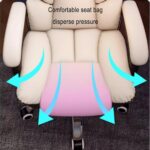 Office Products Dormitory Bedroom Computer Chair Home Gaming Chair Comfortable Long-Term Sitting Reclining Sofa Backrest Chair Ergonomic Office Desk Seat Chair(Beige) - Image 4