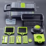 swqsq Vegetable Vhopper Multifunctional Vegetable Cutter Fruit Slicer Grater Shredders Drain Basket Slicers 8 in 1 Gadgets Kitchen Accessories Peeler - Image 5