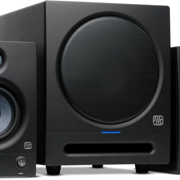 PreSonus Eris 4.5BT Bluetooth Studio Monitors + Eris Sub 8BT Studio Subwoofer with Bluetooth for Multimedia, Gaming, Studio-Quality Music Production, 2.1 Speaker System