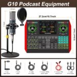 Podcast Microphone Bundle with Live Sound Board Audio Mixer, Podcast Equipment Bundle with 3.5mm Condenser Microphone(P15) for Pc/Phone Live Streaming Singing Gaming, Voice Changer, Denoise - Image 4