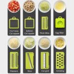 swqsq Vegetable Vhopper Multifunctional Vegetable Cutter Fruit Slicer Grater Shredders Drain Basket Slicers 8 in 1 Gadgets Kitchen Accessories Peeler - Image 4