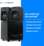 PreSonus Eris 4.5BT Bluetooth Studio Monitors + Eris Sub 8BT Studio Subwoofer with Bluetooth for Multimedia, Gaming, Studio-Quality Music Production, 2.1 Speaker System - Image 5