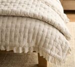 Belgian Flax Linen Ruffle Tufted Quilt - Image 5