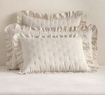 Belgian Flax Linen Ruffle Tufted Quilt - Image 3