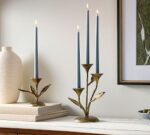 Botanical Forged Iron Candle Holder