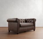 Chesterfield Roll Arm Leather Sofa (65"–96") - Image 2