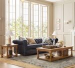 Chesterfield Roll Arm Leather Sofa (65"–96")