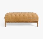 Edgewood Tufted Leather Ottoman - Image 2
