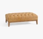 Edgewood Tufted Leather Ottoman - Image 3