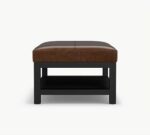 Jake Rectangular Leather Ottoman - Image 4