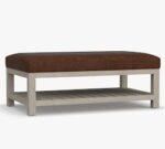 Jake Rectangular Leather Ottoman - Image 5