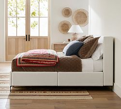 Jake Upholstered Storage Platform Bed with Metal Legs