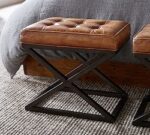Kirkham Tufted Leather Stool - Image 4