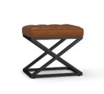 Kirkham Tufted Leather Stool - Image 3