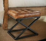 Kirkham Tufted Leather Stool - Image 2