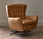 Wells Tufted Leather Swivel Recliner - Image 6
